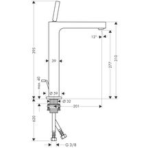 Mitigeur de lavabo Axor CITTERIO surélevé pour vasque libre, chromé réf. 39020000