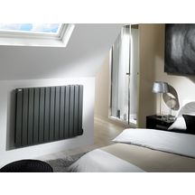 Radiateur électrique Acova Fassane Premium horizontal, commande radiofréquence RF, puissance 750W, hauteur 700 mm, largeur 609 mm, 8 éléments, Blanc RAL 9016 Réf. THXD075-059/GF