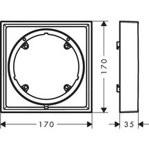 hansgrohe Rosace de compensation carrée 22 mm, Chromé