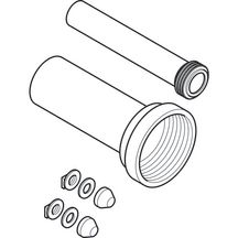 Jeu de manchettes pour WC L 265 D 45 / 90, PE, avec cache-boulons et écrous réf. 152.438.46.1