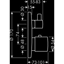 AXOR Uno Thermostatique encastré avec robinet d'arrêt/inverseur, Rouge doré poli