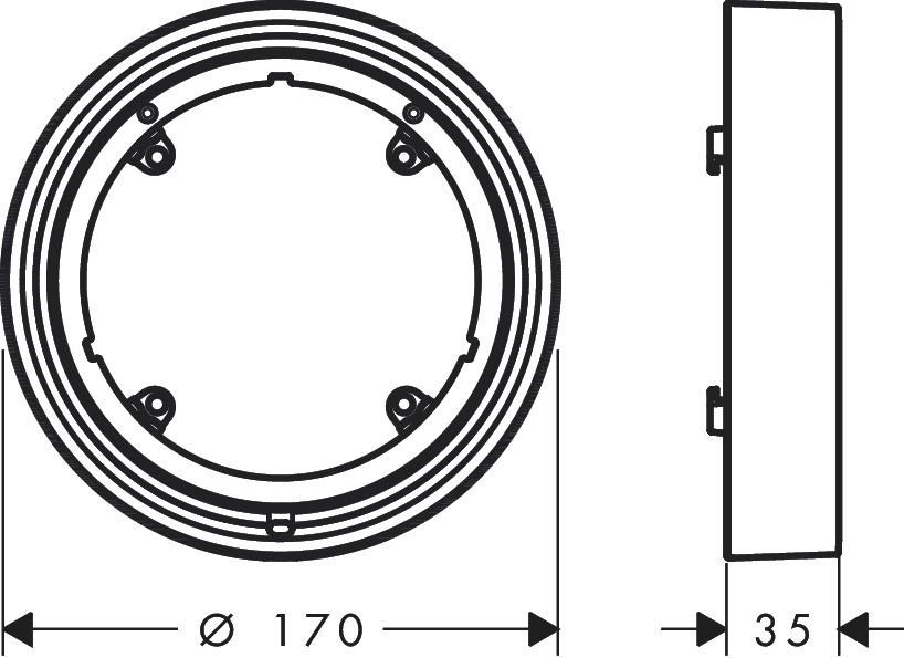 hansgrohe Rosace de compensation 22 mm, Noir mat