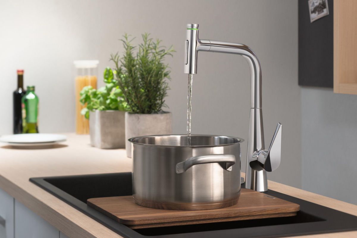 hansgrohe Planche à découper noyer F15, Noyer foncé