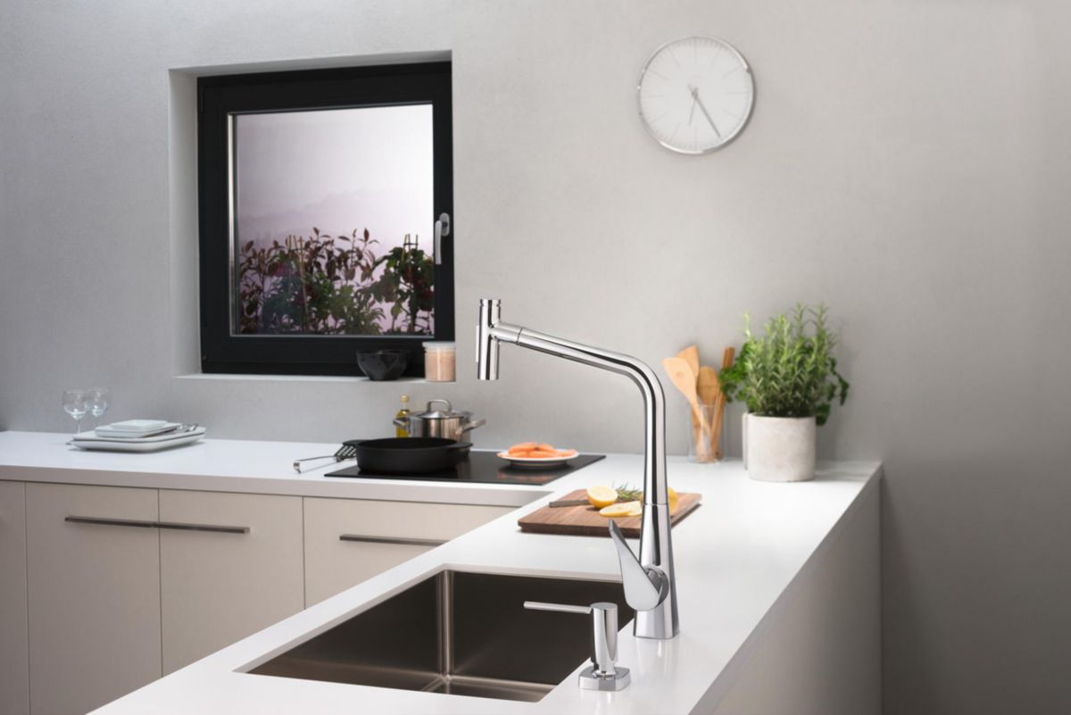 hansgrohe A71 Distributeur de liquide vaisselle, rosace SoftCube, Chromé