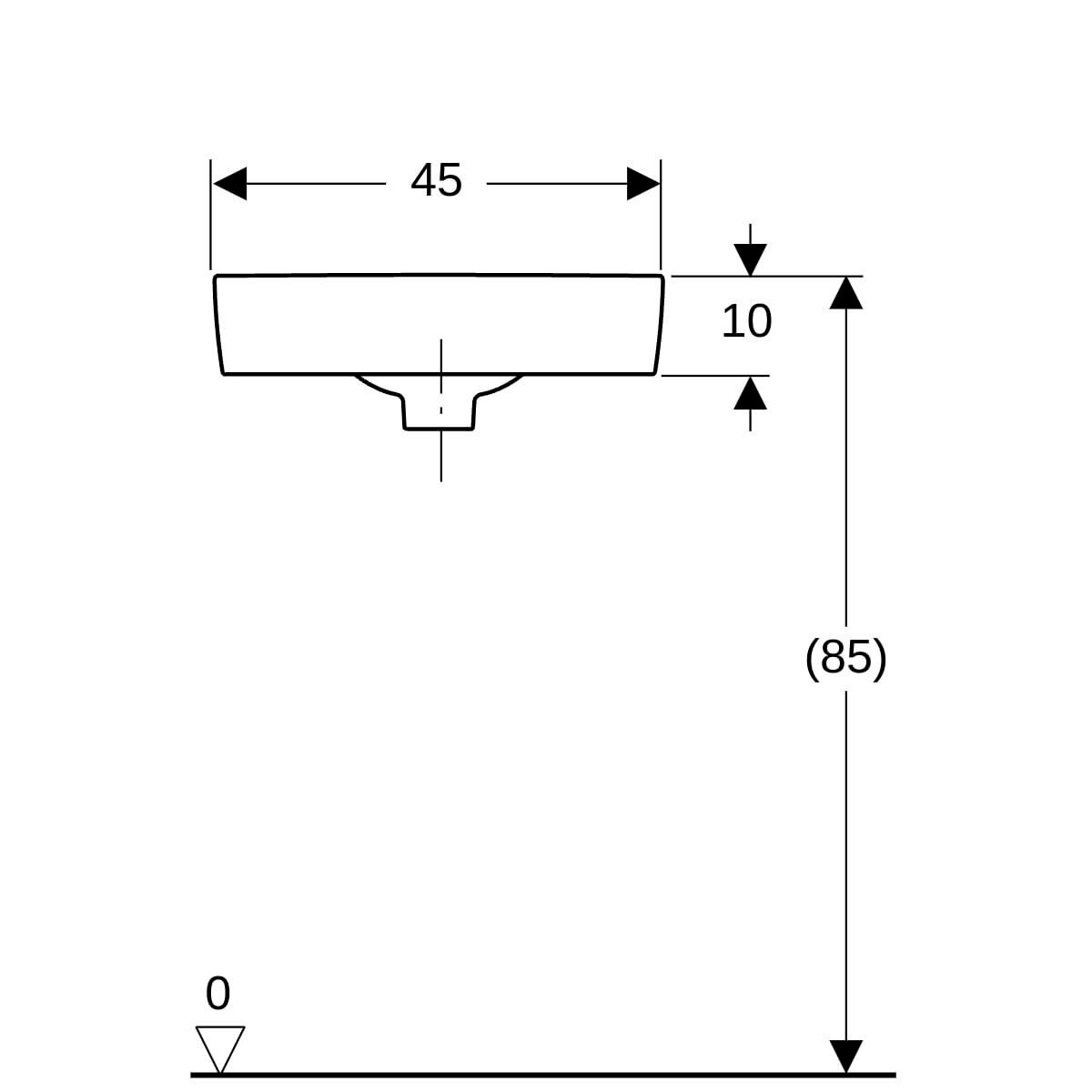 Lave-mains d'angle Renova Compact - 45 x 39,5 cm - trou de robinetterie au centre - sans trop-plein - blanc Réf. 500.902.00.1