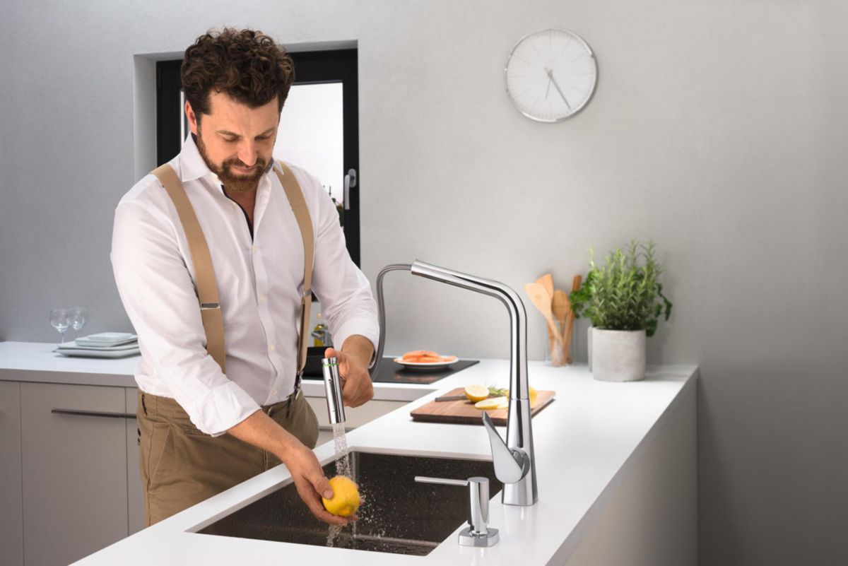 hansgrohe A71 Distributeur de liquide vaisselle, rosace SoftCube, Chromé