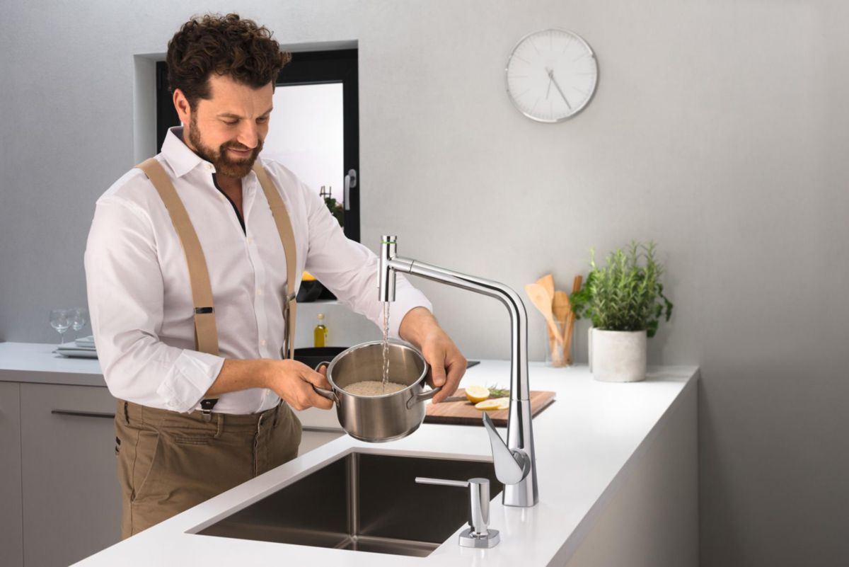 hansgrohe A71 Distributeur de liquide vaisselle, rosace SoftCube, Chromé