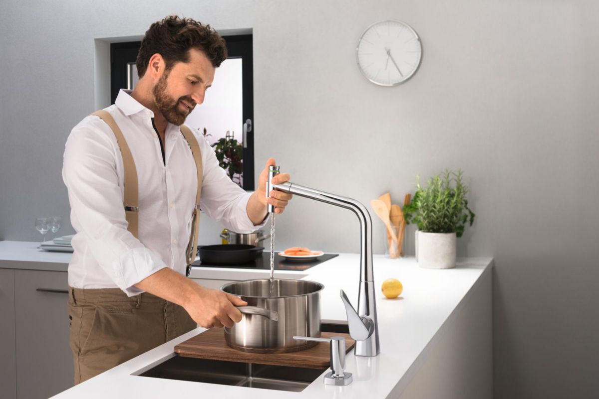 hansgrohe A71 Distributeur de liquide vaisselle, rosace SoftCube, Chromé