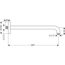 hansgrohe Bras de douche M ½" 389 mm, Rouge doré poli