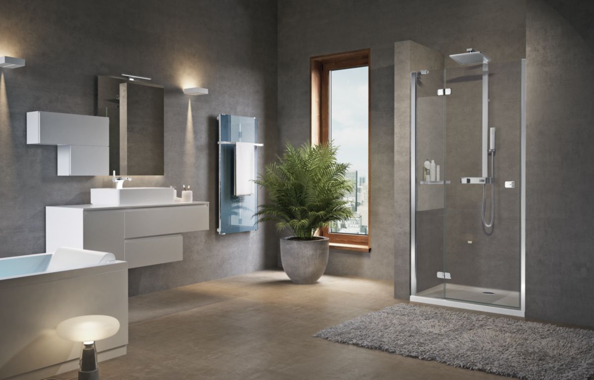 Paroi de douche gauche Brera G 150 ext. 149 - 151 cm en verre trempé transparent silver Réf. BRERAG150LS-1B