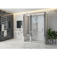 Cabine de douche Onyx avec portes DUO 1200x900m- Version niche-Gauche Réf.1290DDLAWH