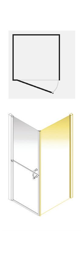 Paroi de douche Larenco porte Duo en niche 800mm H1900mm Réf. 26784