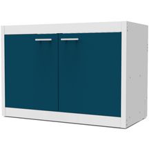 Meuble sous-évier (sans les portes) CLIPMETAL finition laqué Blanc Glacier 120 cm avec 1 étagère ABMV121Z00