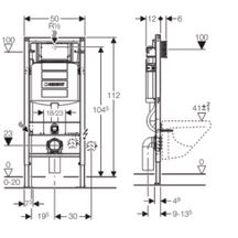 Bâti-support applique DUOFIX PLUS UP320 H : 112 cm réf. 111303005