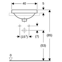 Vasque VARIFORM ronde à encastrer diamètre 40cm sans trou de robineterie blanc Réf. 500.700.01.2