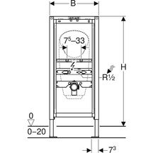 Bâti-support DUOFIX urinoir, pour déclenchement 115805 réf. 111686001