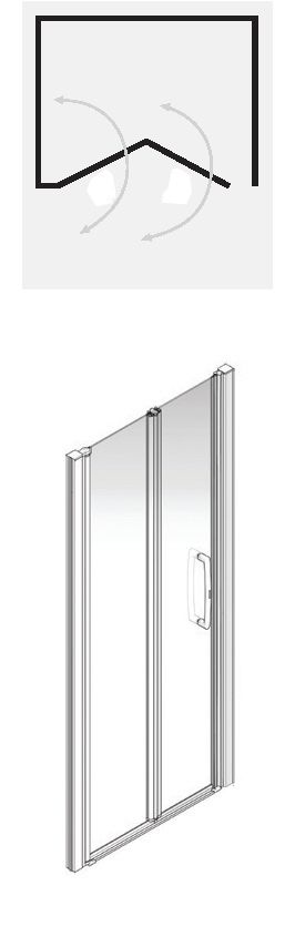 Paroi de douche Larenco porte pivotante pliante en niche 800 mm H 1900 mm Réf. 26787