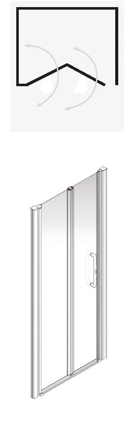 Porte pivotante pliante Larenco en niche 1200mm H900mm réf 26795