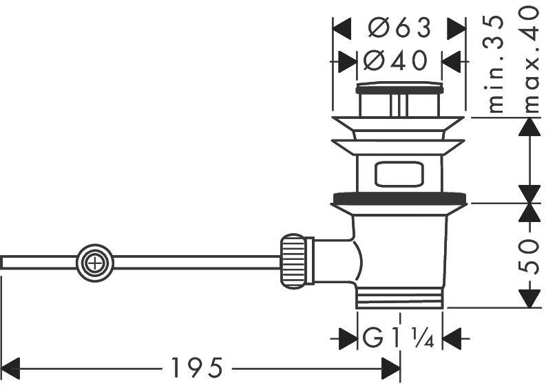 AXOR Garniture de vidage pour mitigeur de lavabo et bidet, Bronze brossé