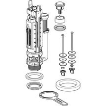 Mécanisme de chasse Geberit type 290, rinçage simple touche Chromé brillant réf. 282.000.21.3