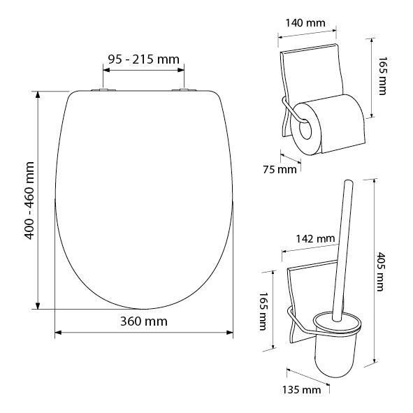 Pack ARIANE + porte-balai + porte-papier mandarine Réf. 7PA077405