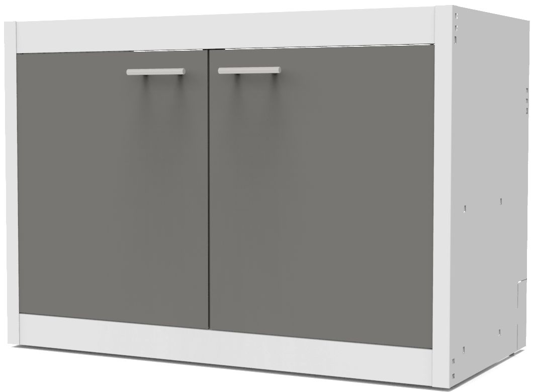 Meuble sous-évier (sans les portes) CLIPMETAL finition laqué Blanc Glacier 120 cm avec 1 étagère ABMV121Z00