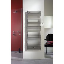 Sèche-serviette électrique Acova Cala Symétrique  commande radiofréquence RF, puissance 500W, hauteur 1186 mm, largeur 496 mm, finition 100% inox Réf. TLNI-050-050/GF