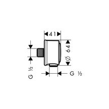 Coude de raccordement FIXFIT TALIS Classic Axor MONTREUX mâle 15 x 21 encastré pour flexible, chromé réf. 16884000