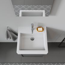 Lavabo VERO, 50 x 47, avec trop-plein et plage de robinetterie, Blanc Réf. 0454500000