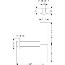 Siphon Design Flowstar 33x42 pour lavabo, chromé Réf 52100000