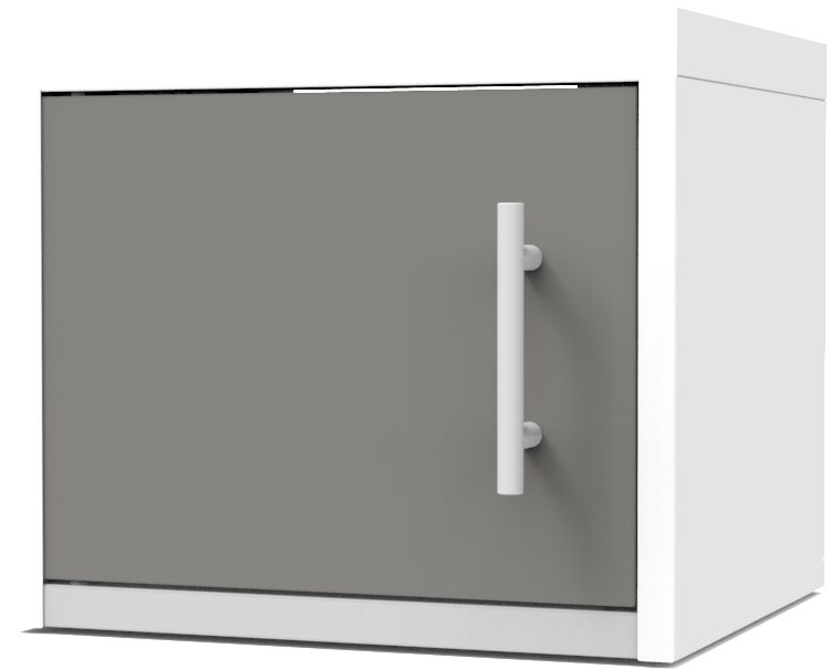 Porte pour meuble haut  CLIPMETAL COLOR de 35 cm, Coloris Aluminium