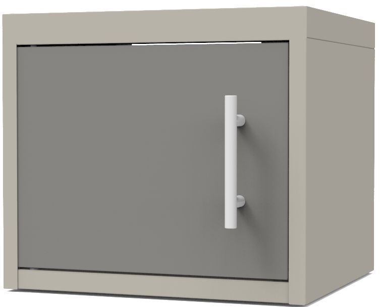 Porte pour meuble haut  CLIPMETAL COLOR de 35 cm, Coloris Aluminium