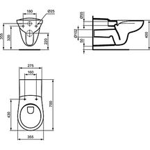 Cuvette suspendue MATURA sans bride 70 blanc réf. P098201