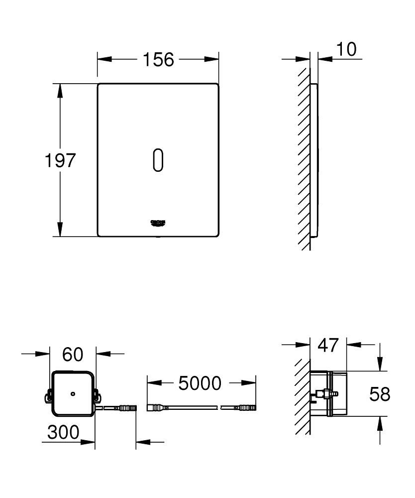 Plaque infrarouge pour réservoir Tectron Bau E matt black Réf. 39881KF0