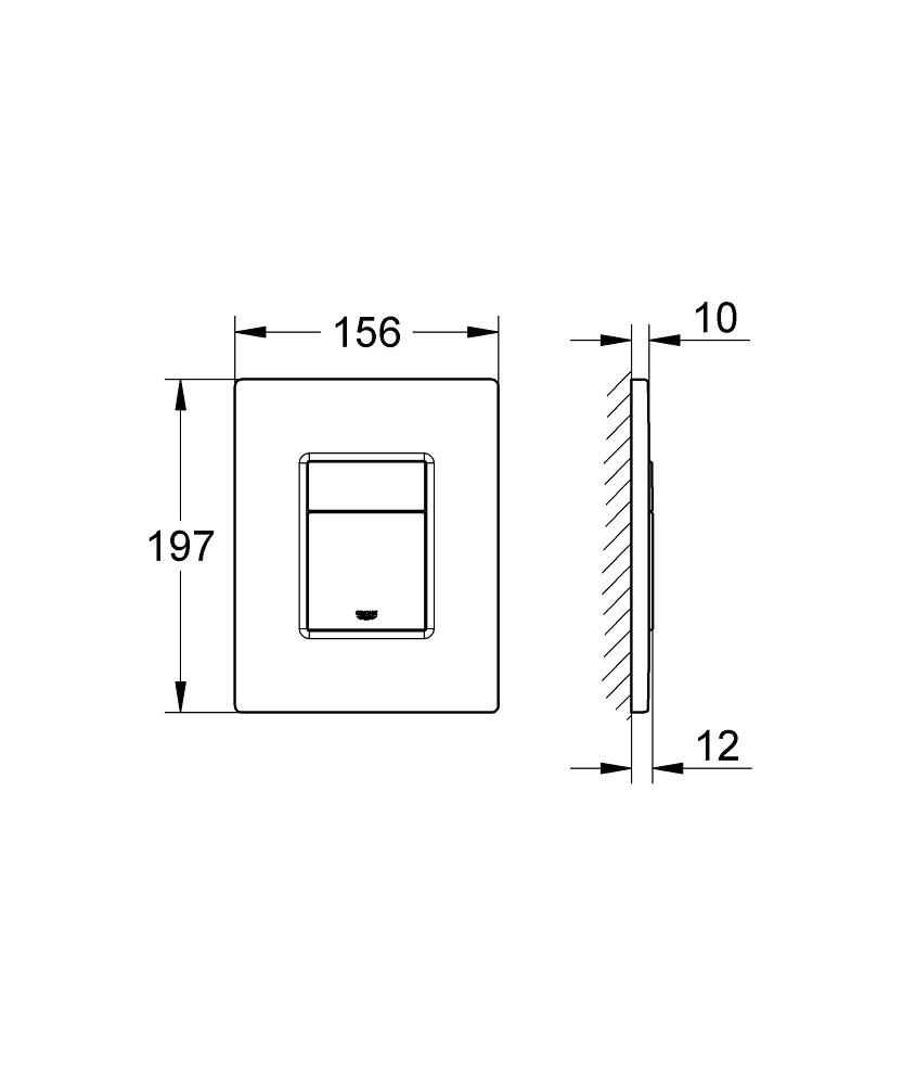 Plaque de commande Skate Cosmopolitan Phantom Black 38732KF0 GROHE Ref : 38732KF0