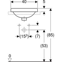 Vasque VARIFORM ronde à encastrer diamètre 40cm sans trou de robineterie blanc Réf. 500.700.01.2