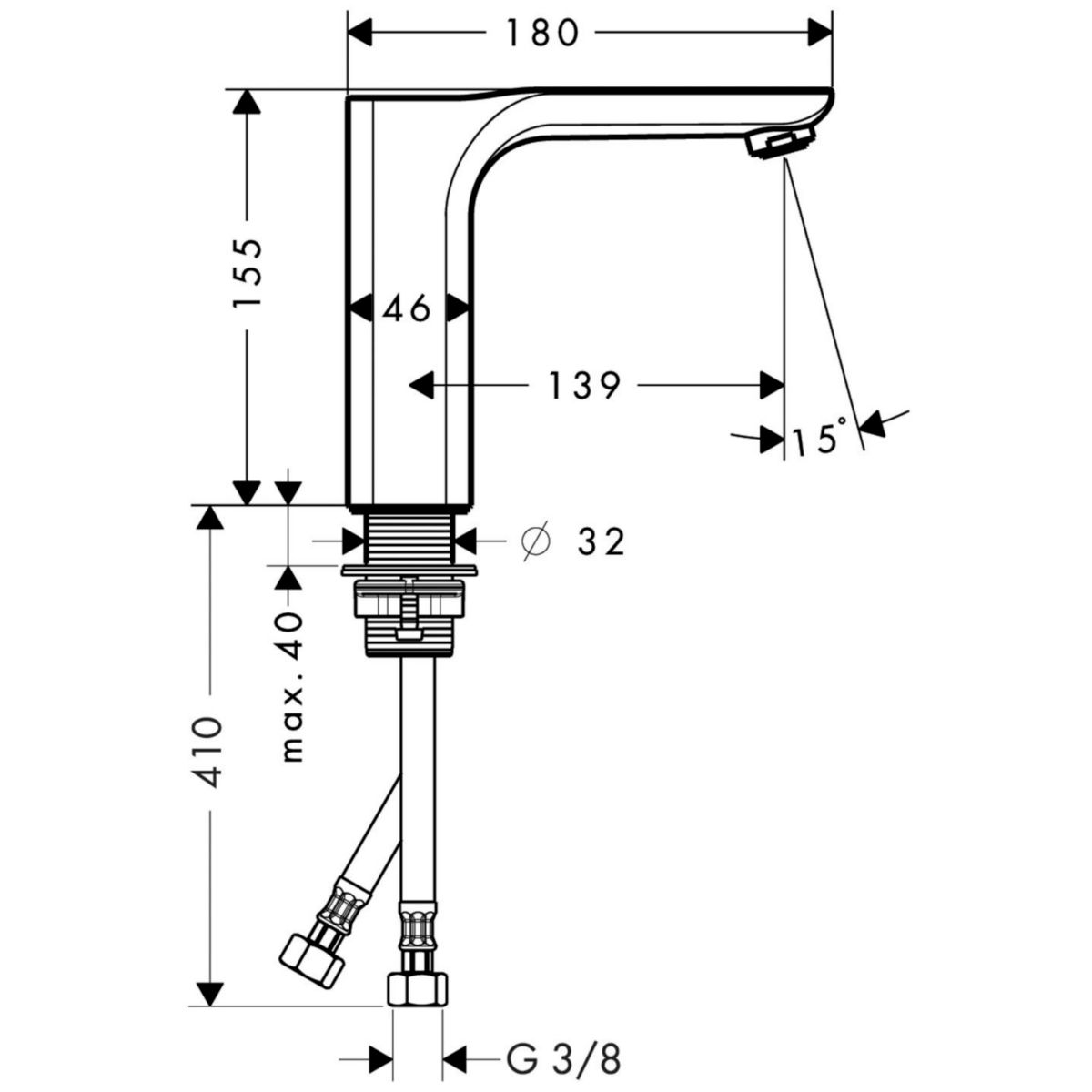 Mitigeur de lavabo URQUIOLA sans tirette ni lavabo chromé réf. 11021000