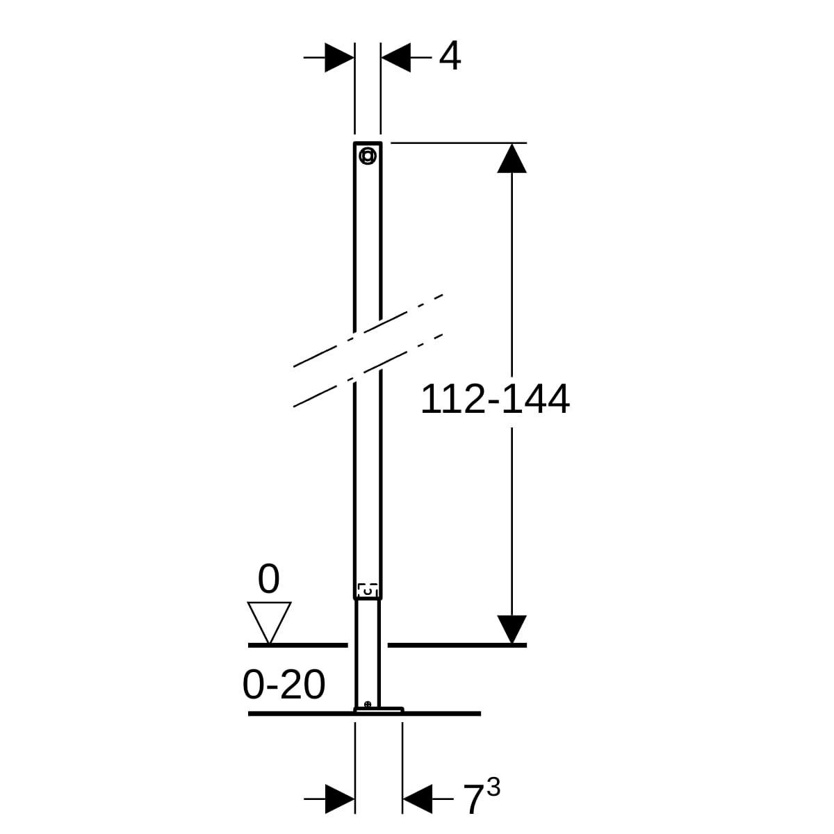 Eléments de liaison système DUOFIX, hauteur 112 à 144cm réf. 111834001