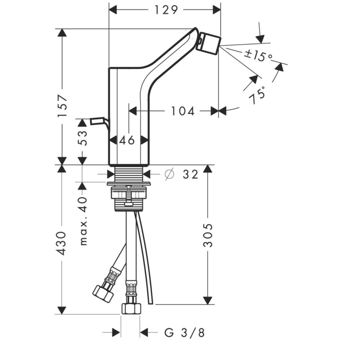 Mitigeur de bidet URQUIOLA chromé réf. 11220000