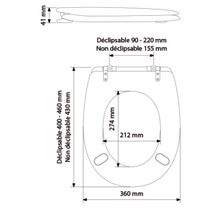 Abattant ARIANE bois réticulé blanc Réf. 7AR00010701