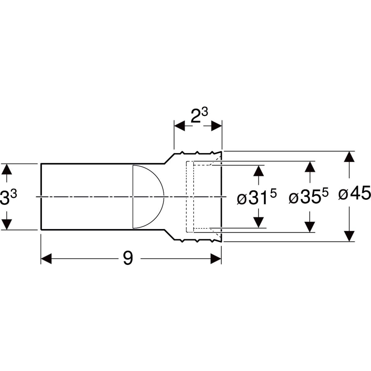 Siphon à membrane pour urinoirs sans eau Réf. 595710000