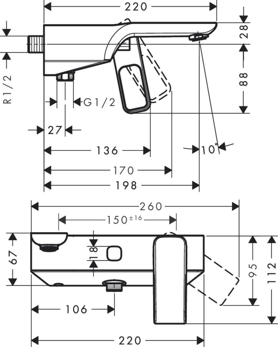 Mitigeur de bain-douche URQUIOLA chromé réf. 11420000