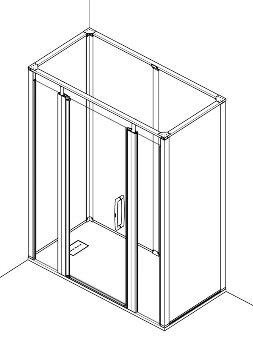 Cabine de douche en angle à porte classic version gauche 1400x800mm blanc Réf. 1480CDLCWH