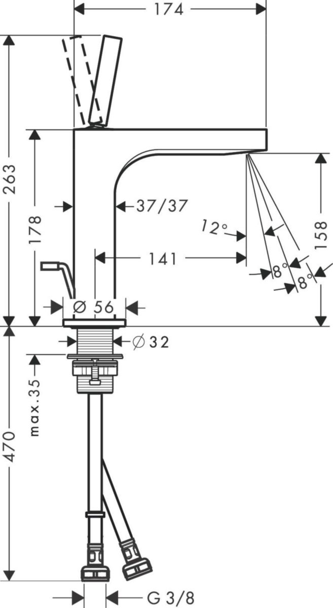 Mitigeur de lavabo CITTERIO, 180 mm, chromé réf. 39031000