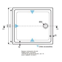 Receveur RENOVA AP 100 x 90 mm AGL blanc Réf 00726900000AG3