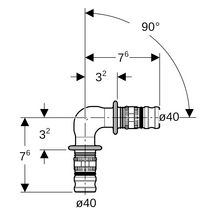 Coude à sertir 90° D40 Réf 625.271.00.5