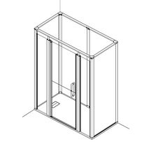 Cabine de douche Onyx avec portes DUO 1200x900m- Version niche-Gauche Réf.1290DDLAWH