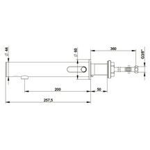 Robinet de lavabo mitigeur mural TC 10-50mm LINEA® . Déclenchement électronique sans contact. Débit 1,9l/min PRESTOGREEN. Alimentation Piles 6V. Raccordement F3/8" Finition