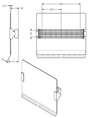 Miroir inclinable avec poignée. Rèf : 23605SS