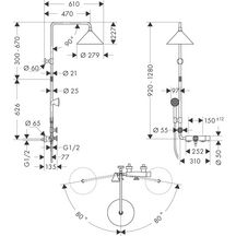 AX Showerpipe designed by Front réf. 26020000